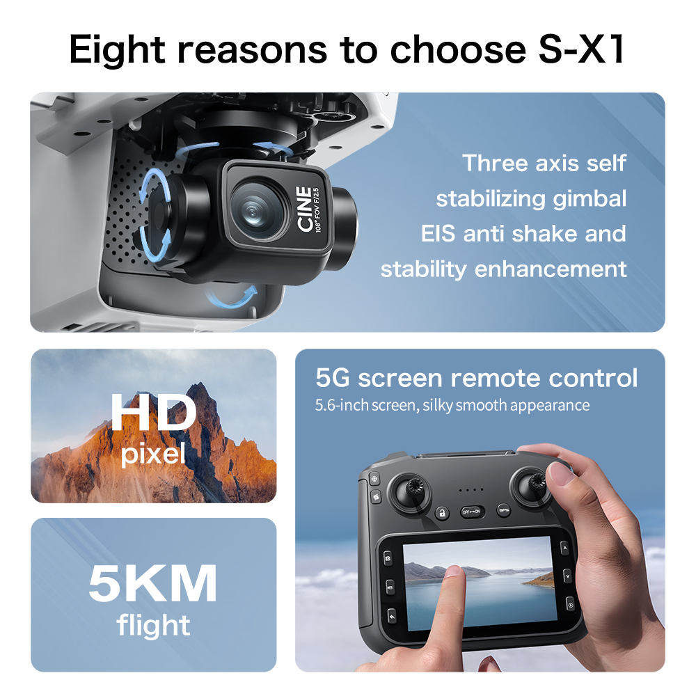 Drone Aérien Pliable S-X1 GPS  - Drone Racing Camera avis et prix